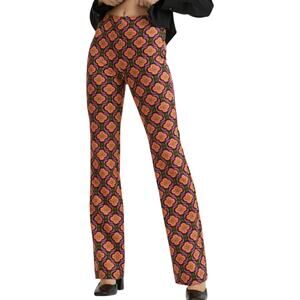 NWT Mango Vintage Inspired 70's Straight Leg Flared Pants Leggings Small